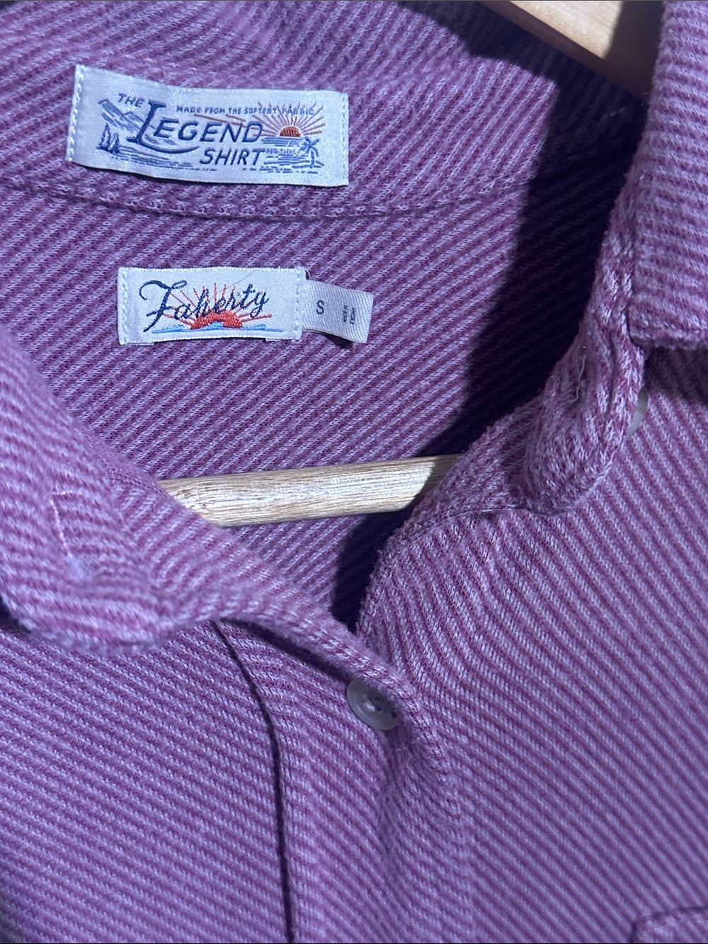 Faherty Button-Down Shirt — Dusty Mauve - Picture 2 of 4